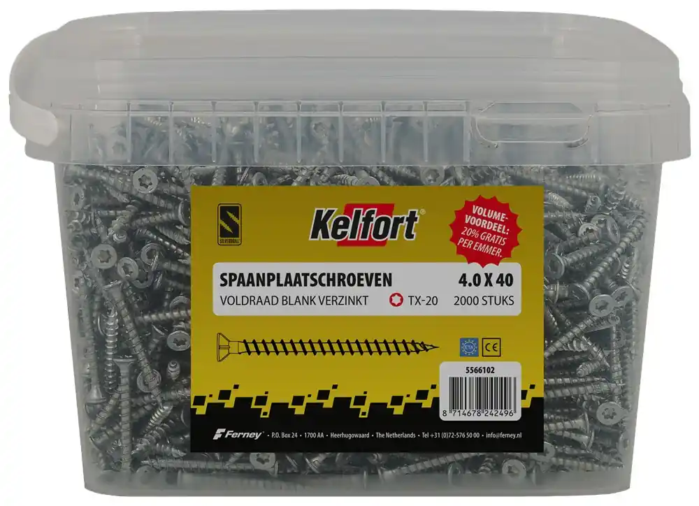 Speciale Aanbieding Kelfort Silverdrill 2.0 Spaanplaatschroef Platte Kop in Emmer - 5566102