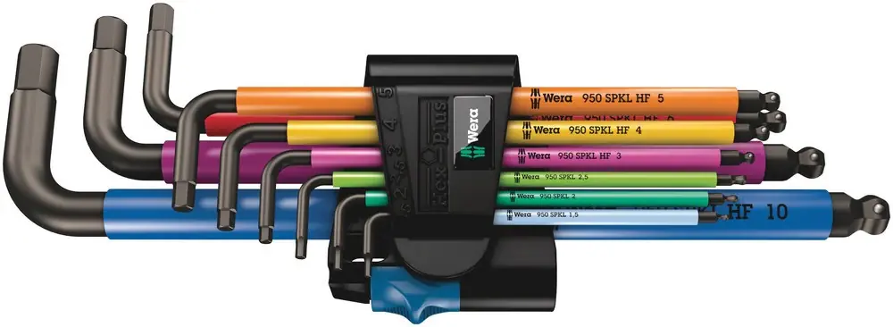 Wera 950/9 Hex-Plus HF 1 Multicolour Stiftsleutelset 9-Delig Seizoensaanbieding