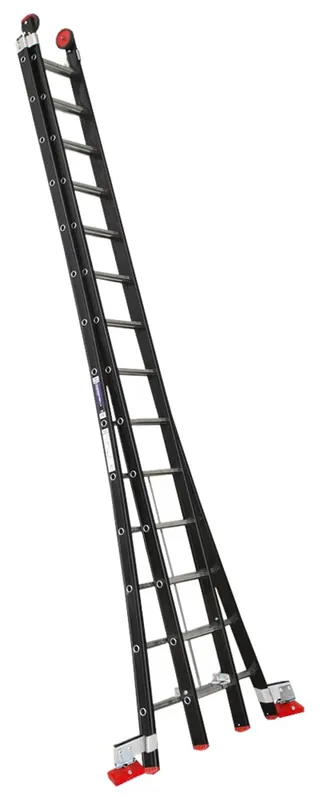 Kelfort REFORMLADDER 2X 14SP 6,50M ZWART GECOAT M/GEVELROLLEN Koop Online