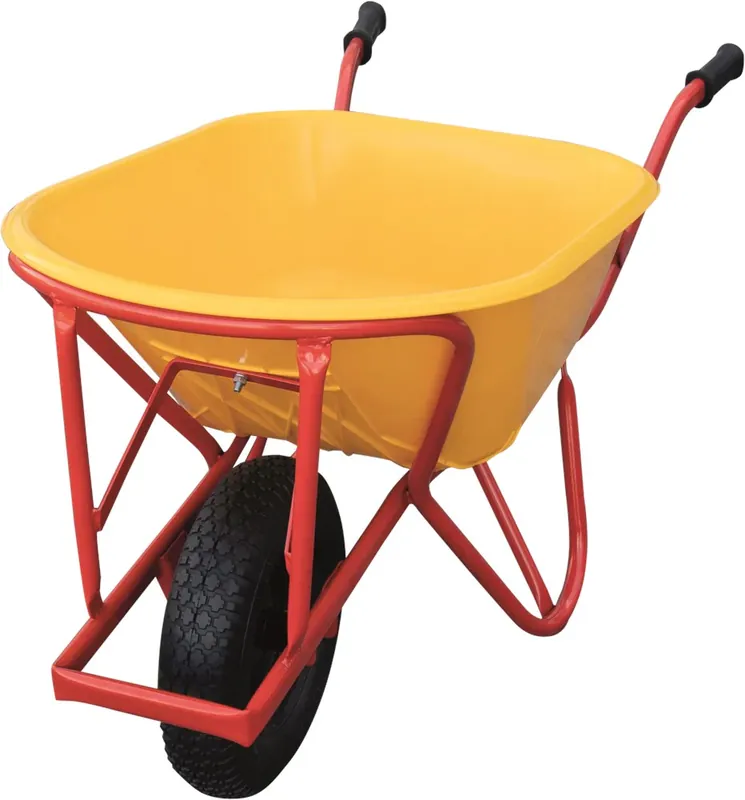 Kelfort KRUIWAGEN KUNSTSTOF GELE BAK - 85L TYPE "VIA" - OVALE BUIZEN Actieprijs