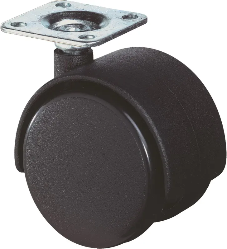 Kelfort MEUBELWIEL ZWART 50MM BEVESTIGINGSPLAAT 42X42MM Flitsaanbieding