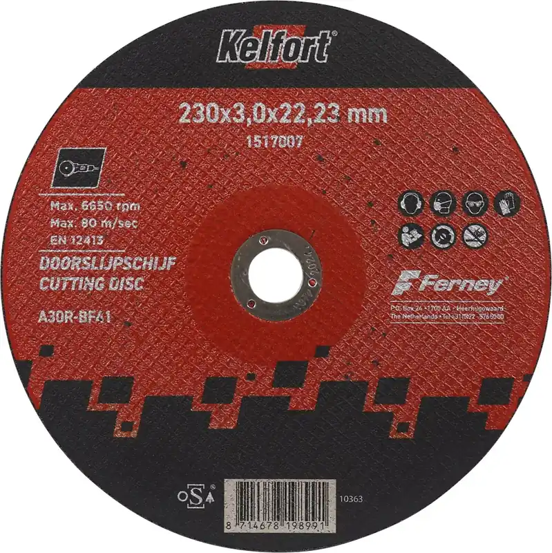 Kelfort DOORSLIJPSCHIJF 230X3,0MM VLAK VOOR STAAL Voordeelprijs