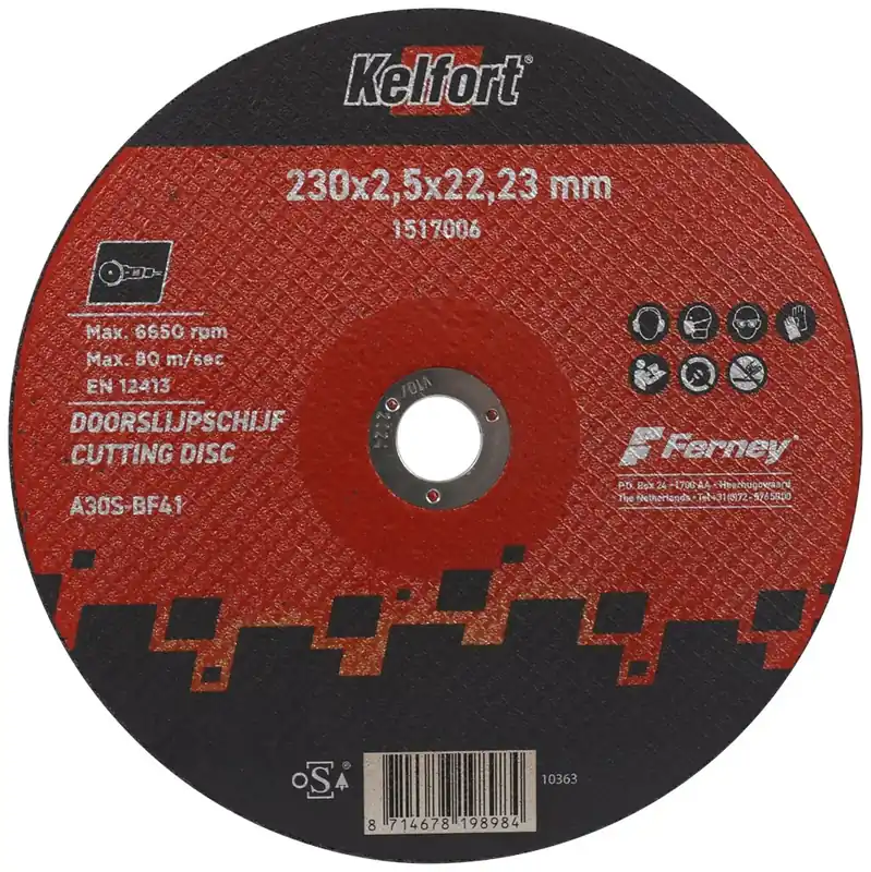 Aanbieding Kelfort DOORSLIJPSCHIJF 230X2,5MM VLAK VOOR STAAL/RVS