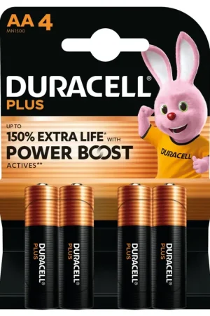 Duracell Plus Power Batterijen 4xAA 1,5V - 37502 Gereduceerde Prijs