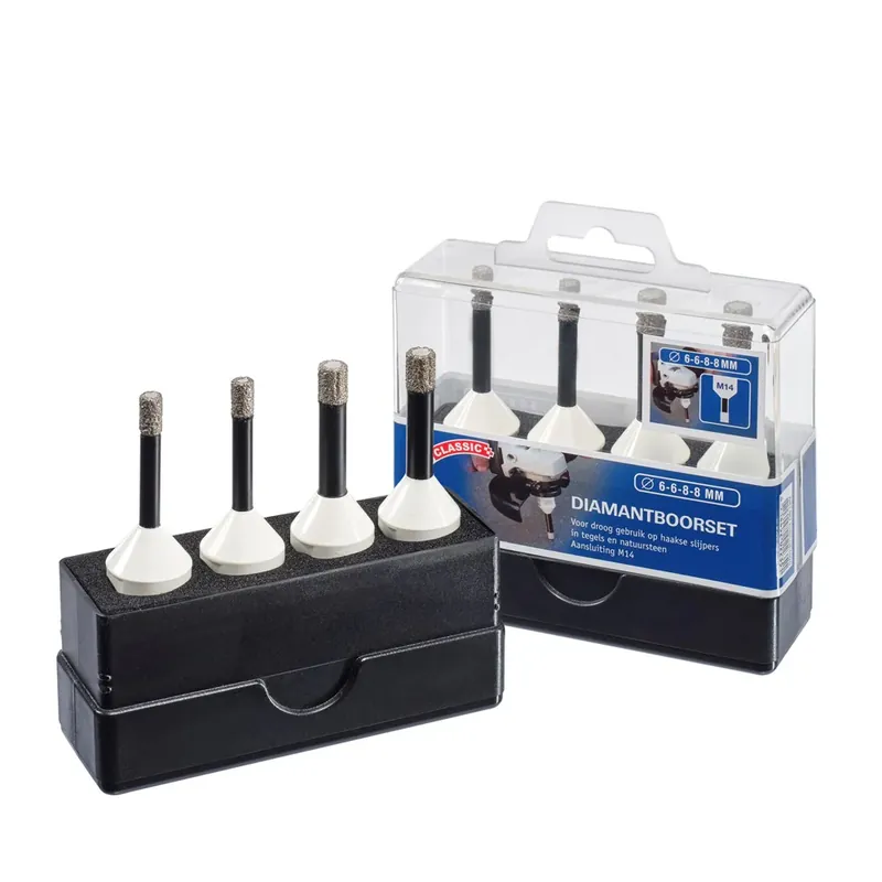 Voordeelprijs CARAT TEGELBOORSET 6-6-8-8 MM OPNAME 14 M - EHS CLASSIC