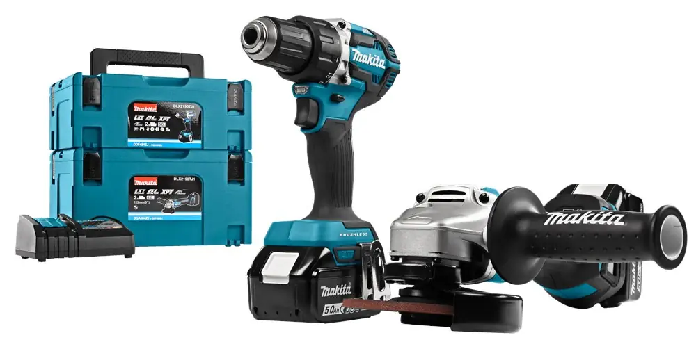 Premium MAKITA DLX2190TJ1 18V COMBISET BOREN, SCHROEVEN EN SLIJPEN