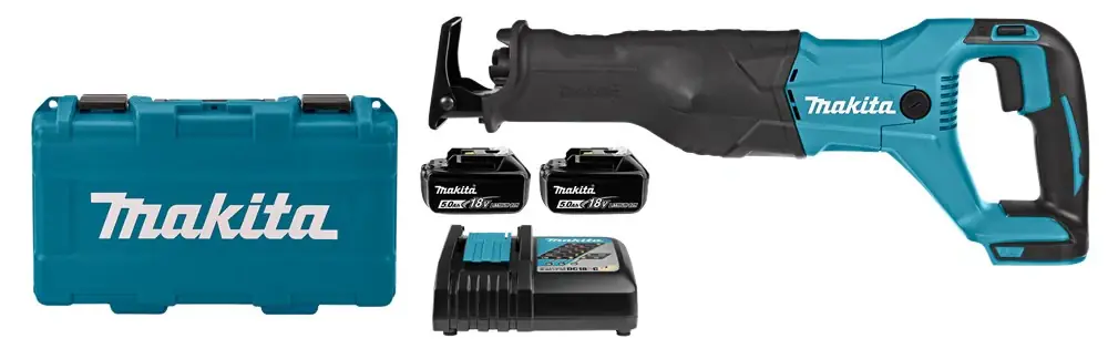 Makita Reciprozaag 18V DJR186RTE met 2×5,0Ah accu’s en koffer Finale Uitverkoop