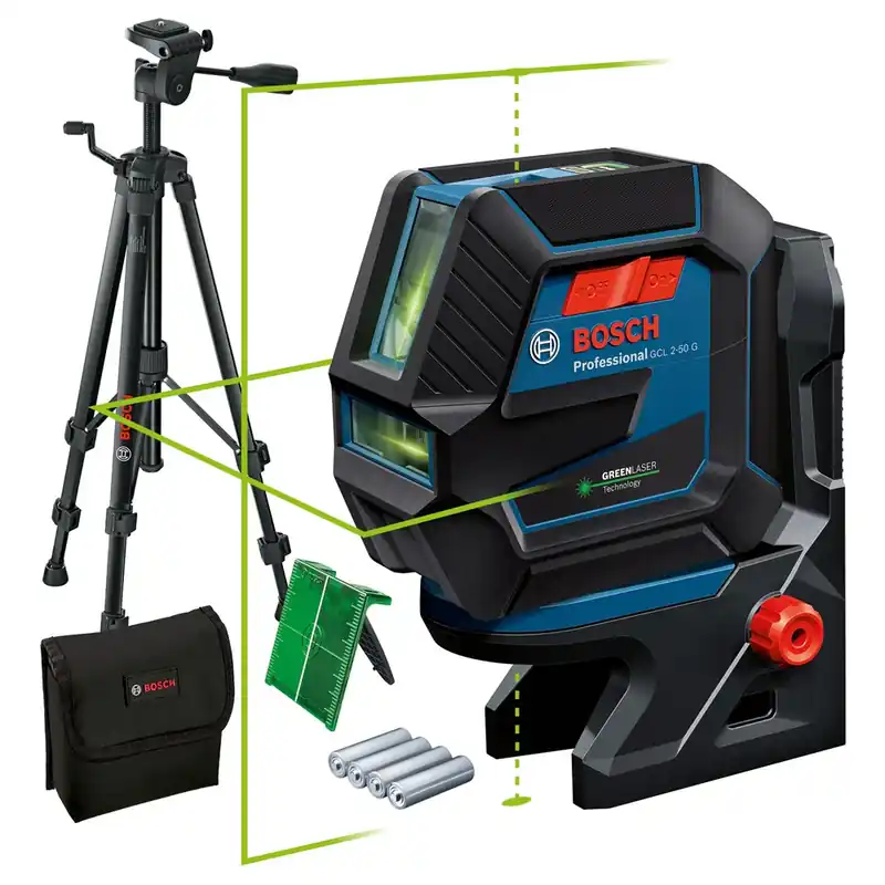 BOSCH GCL 2-50 G LIJN- EN PUNTLASER RM 10, BT 150 STATIEF, OPBERGTAS Merkproduct