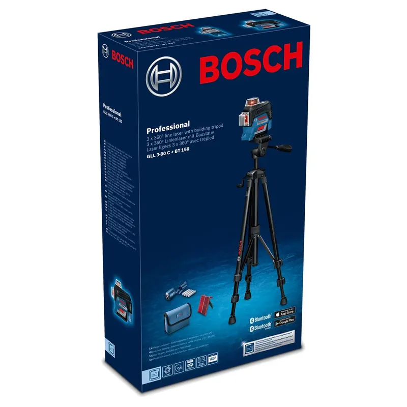 Op = Op BOSCH GLL 3-80 C LIJNLASER GLL 3-80 C, 4X BATTERIJ 1,5 V LR6 (AA),
