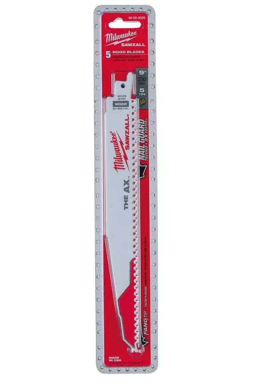 Actieprijs MILWAUKEE® SAWZALL Reciprozaagblad AX 230mm x 5 TPI - 48005026