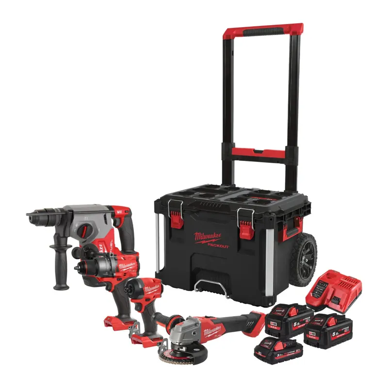 Milwaukee M18 FPP4E-555T M18 FUEL Combiset met Trolley Speciale Aanbieding