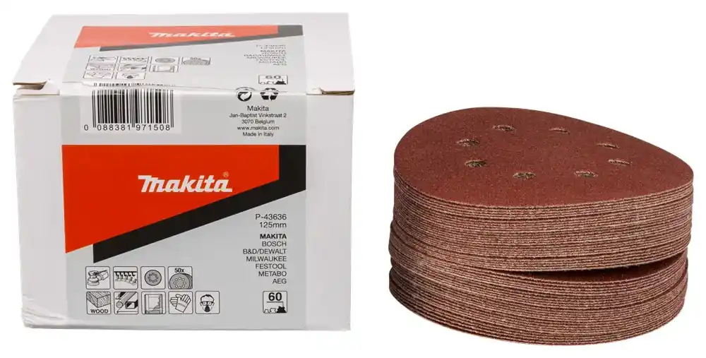 Makita SCHUURSCHIJF 125MM K60 RED VELCRO Goedkoop