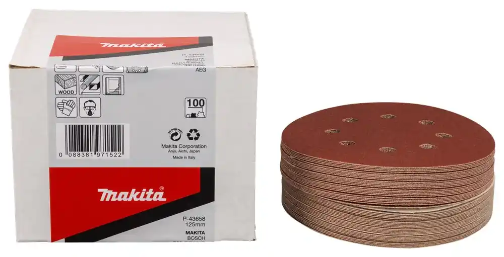 Makita SCHUURSCHIJF 125MM K100 RED VELCRO Beste Prijs