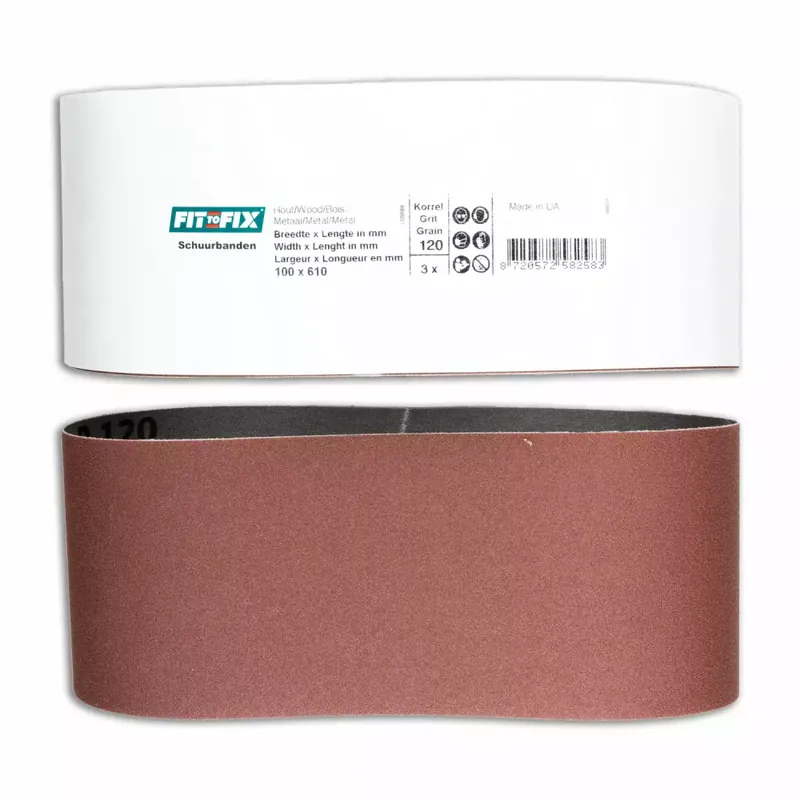 Beste Prijs Fit-to-Fix Schuurband 100x610mm P120 3st - 1514637