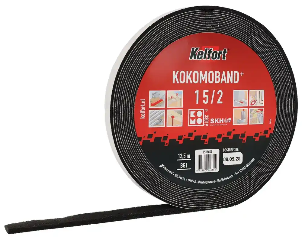 Hoge Kwaliteit Kelfort KOMOBAND ZWART 15X2MM 12,5M