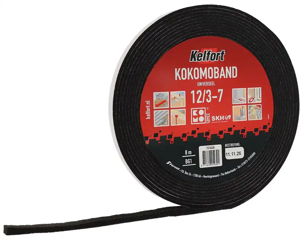 Kelfort KOMOBAND ZWART 12/3-7MM 8M Beperkt Aanbod