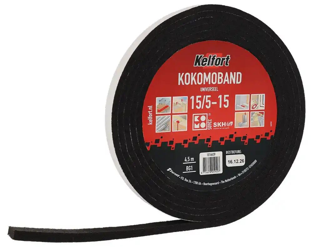 Kelfort KOMOBAND ZWART 15/5-15MM 4,5M Snelle Levering