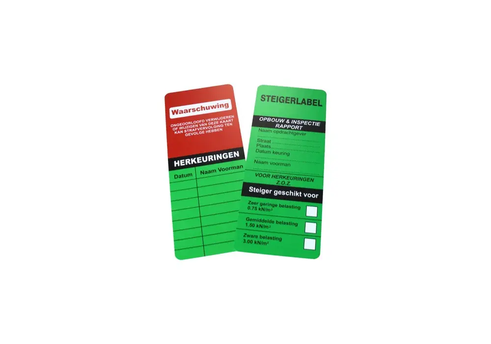 Gratis Retour Jako Steigerlabel voor Keuring - Groen