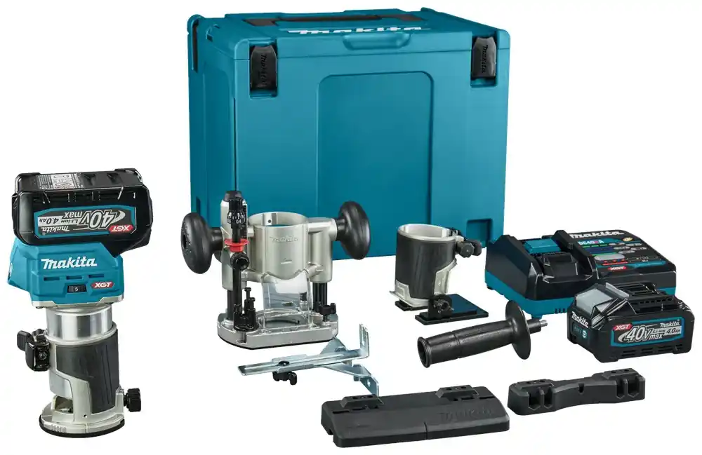 Must-Have MAKITA RT001GM206 KANTENFREES 40V MAX BOVENFREES/KANTENFREES -4.0 AH 2 ST ACCU