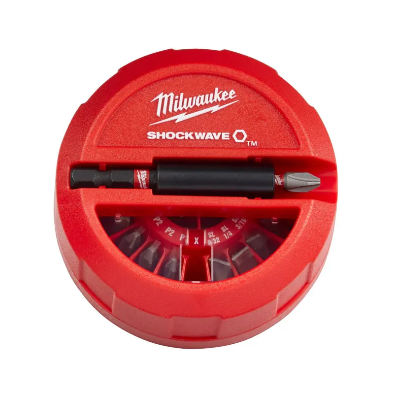 MILWAUKEE® Schroefbit Set Shockwave 15-Delig Puck Display 10 Stuks Tijdelijk Beschikbaar