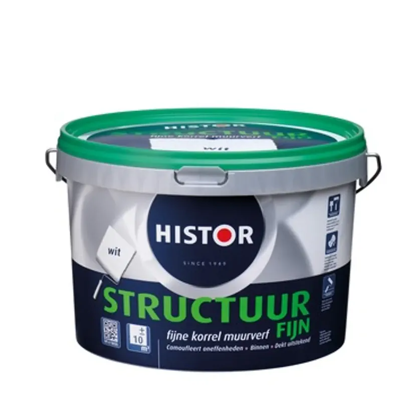 Histor Structuur Fijn Muurverf 2,5L Wit Bestseller