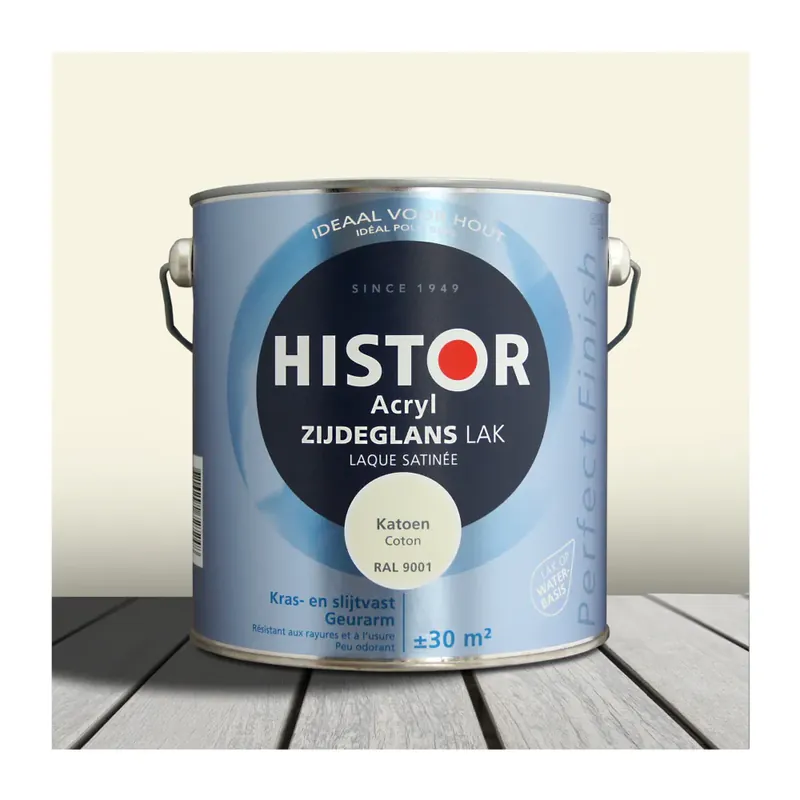 Beperkte Voorraad Histor Perfect Finish Acryl Zijdeglans Katoen (RAL 9001)