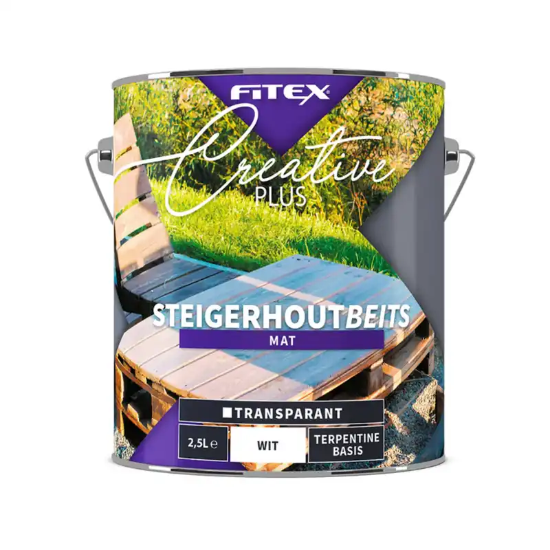 Seizoensaanbieding Fitex Creative Plus Steigerhoutbeits Wit