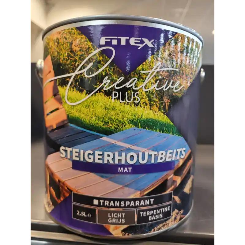 Uitverkoop Fitex Creative Plus Steigerhoutbeits Lichtgrijs