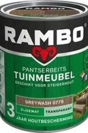 Rambo Pantser B. Tuinm. 0.75L 0779 Greywash Zijdemat transparant Bestseller