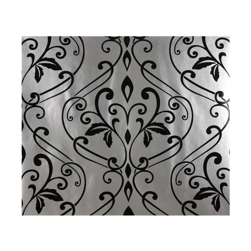 Dutch Wallcoverings Promo Delux Vliesbehang Damast Zwart/Zilver 7265-7 Koop Vandaag