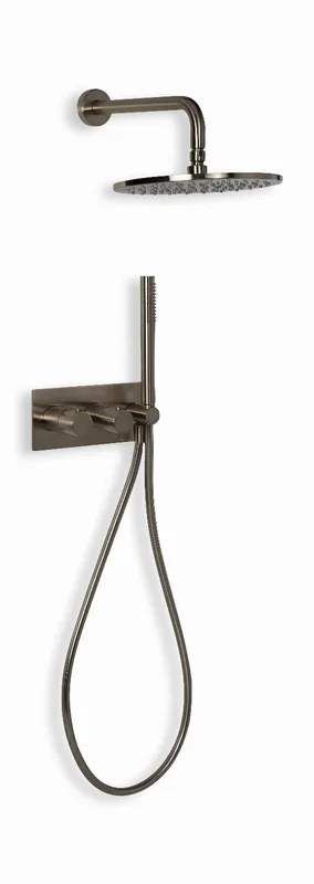 Blue Label Brondby douchesysteem horizontaal met houder incl. inbouwdeel, geborsteld nikkel FK-003-H-BN Shop Nu