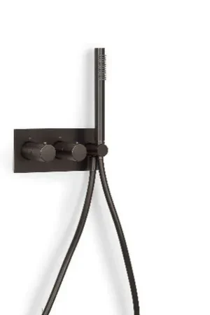 Weekendaanbieding Blue Label Brondby douchesysteem horizontaal met houder incl. inbouwdeel, gun metal FK-003-H-GM