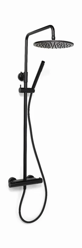 Speciale Aanbieding Blue Label Brondby regendouche in hoogte verstelbaar messing hoofddouche mat zwart FK-8075-BL