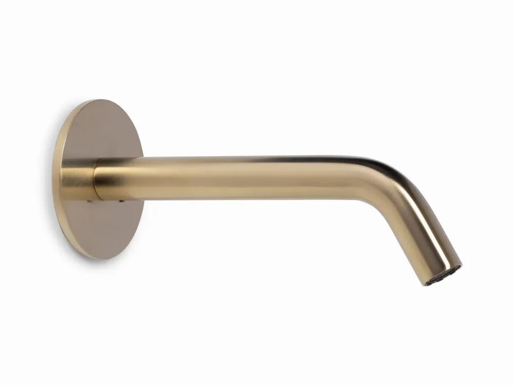 Beperkte Voorraad Blue Label Brondby uitloop voor XL wastafelkraan wand 16cm, geborsteld goud