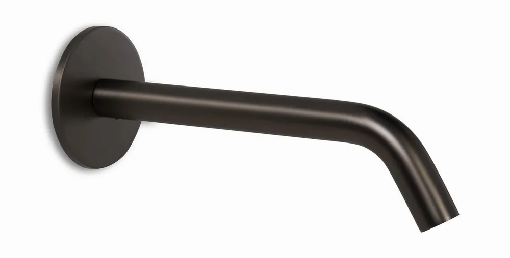 Blue Label Brondby uitloop voor XL wastafelkraan wand 20cm, gun metal Dagaanbieding