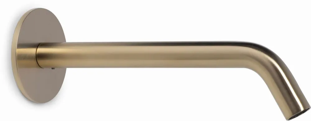 Blue Label Brondby uitloop wastafelkraan wand 20cm, geborsteld goud Beperkte Voorraad