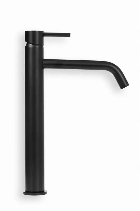 Blue Label Brondby wastafelkraan high rise cold start mat zwart FK-0326-BL Finale Uitverkoop