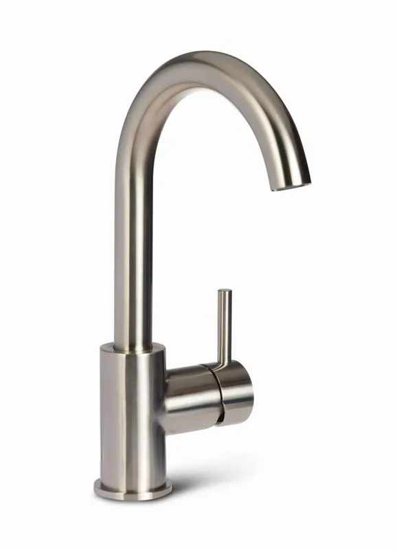 Shop Nu Blue Label Brondby XL wastafelkraan C-uitloop cold start geborsteld nikkel FK-0329XL-BN