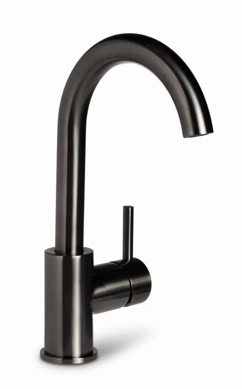 Blue Label Brondby XL wastafelkraan C-uitloop cold start, gun metal FK-0329XL-GM Koopje