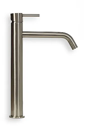 Goedkoop Blue Label Brondby XL wastafelkraan high rise cold start geborsteld nikkel FK-0326XL-BN