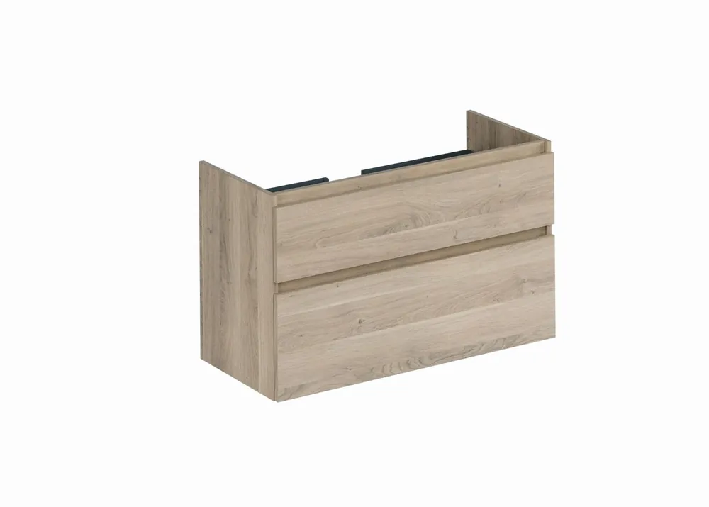 Blue Label Mette onderkast 2x lade, greeploos, 2x greeplijst in kleur meubel, 1x uitsparing 100cm urban oak 60x100x9 (hxbxd) Seizoensaanbieding