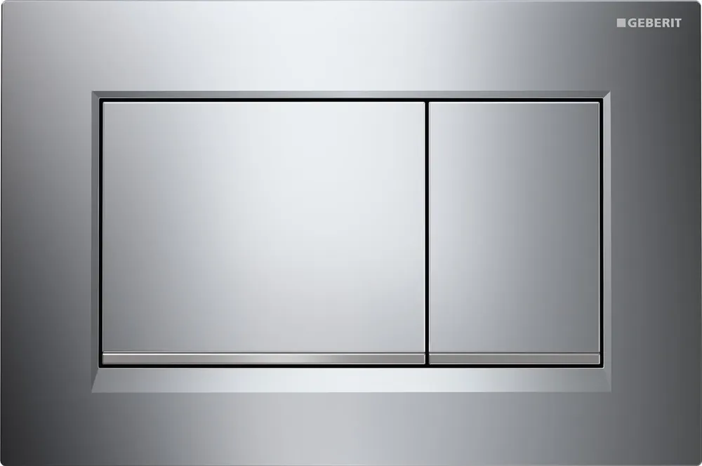 Geberit Sigma 20 bedieningspaneel DF frontbediend 24.6x16.4cm t.b.v. inbouwreservoir 8 en 12cm glans verchr./mat verchr./glans verchr. 115883KH1 Gecertificeerd