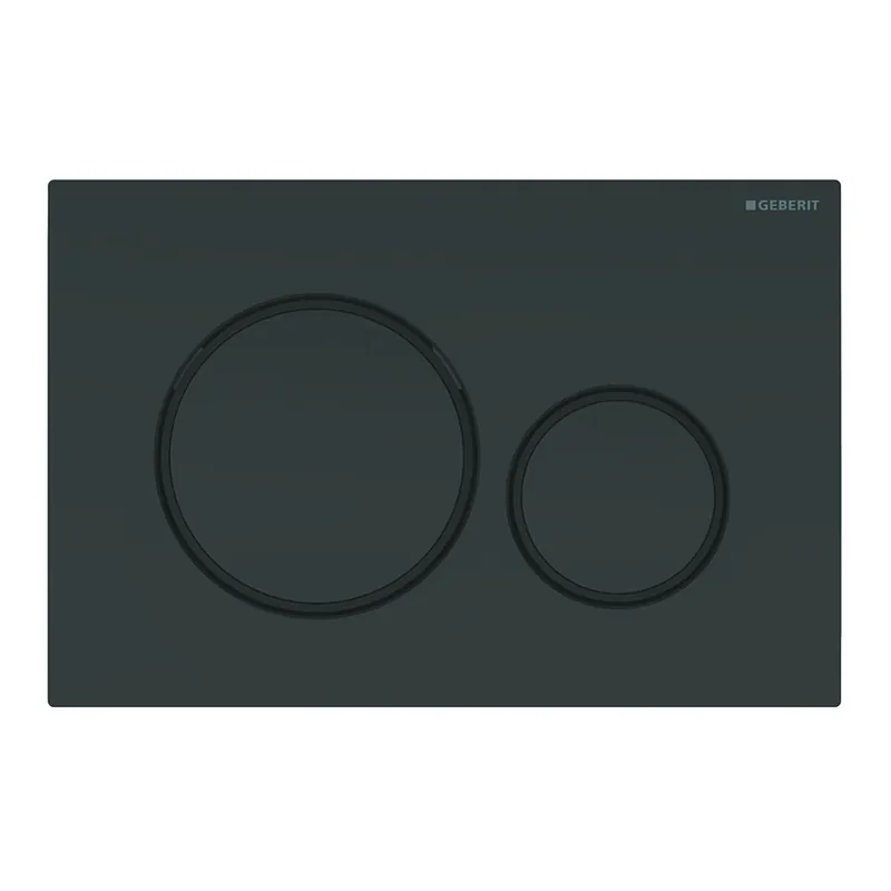 Actieprijs Geberit Sigma 20 bedieningspaneel DF frontbediend 24.6x16.4cm glans zwart/mat zwart 115882DW1