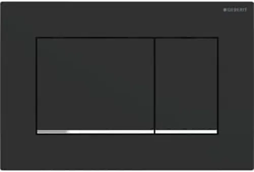 Hoge Kwaliteit Geberit Sigma 20 bedieningspaneel DF frontbediend 24.6x16.4cm tbv inbouwreservoir 8 en 12cm mat zwart/glans verchr./mat zwart 115883141