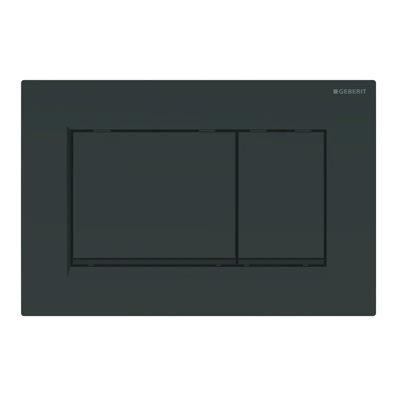 Geberit Sigma 30 bedieningspaneel DF frontbediend 24.6x16.4cm glans zwart/mat zwart 115883DW1 Exclusieve Aanbieding