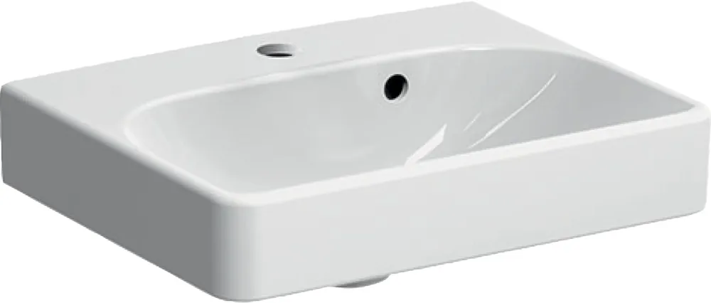 Geberit Smyle Square fontein 45 cm met kraangat en overloop wit 500222011 Gereduceerde Prijs
