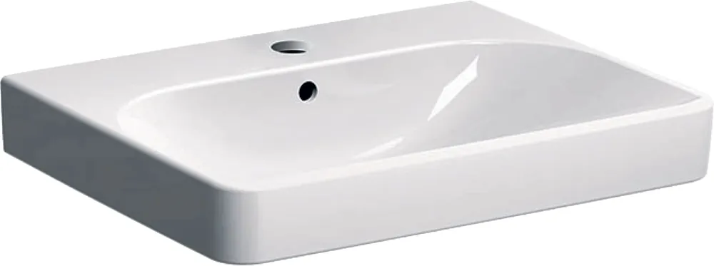 Geberit Smyle Square wastafel 60 cm met kraangat en overloop wit 500229011 Bestel Nu