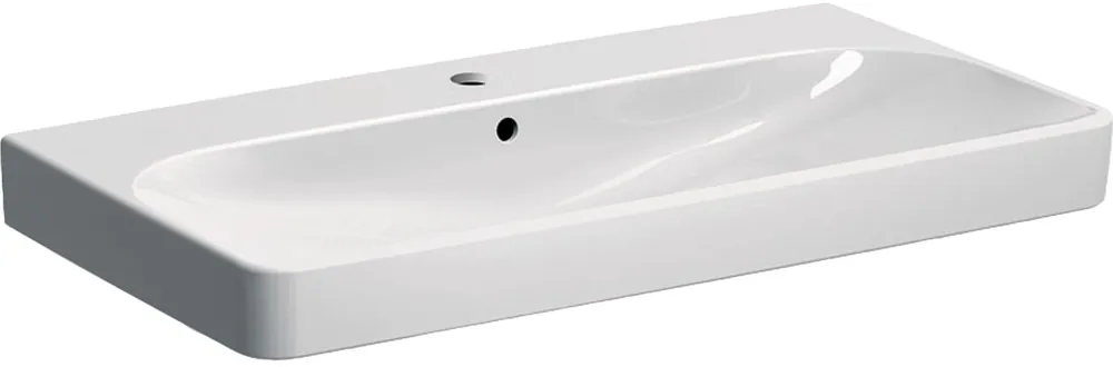 Geberit Smyle Square wastafel m. kraangat m. overloop 90x48x16.5cm wit 500251011 Fabrieksprijs