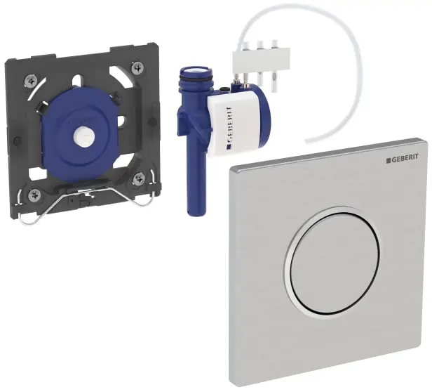 Hoge Kwaliteit Geberit type 10 bedieningsplaat urinoir sturing pneumatisch rond rvs geborsteld/easy-to-clean 116.015.SN.1