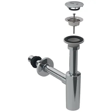 Flitsaanbieding Geberit wastafelsifon met plug d32 G1 1/4" glanschr.